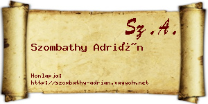 Szombathy Adrián névjegykártya